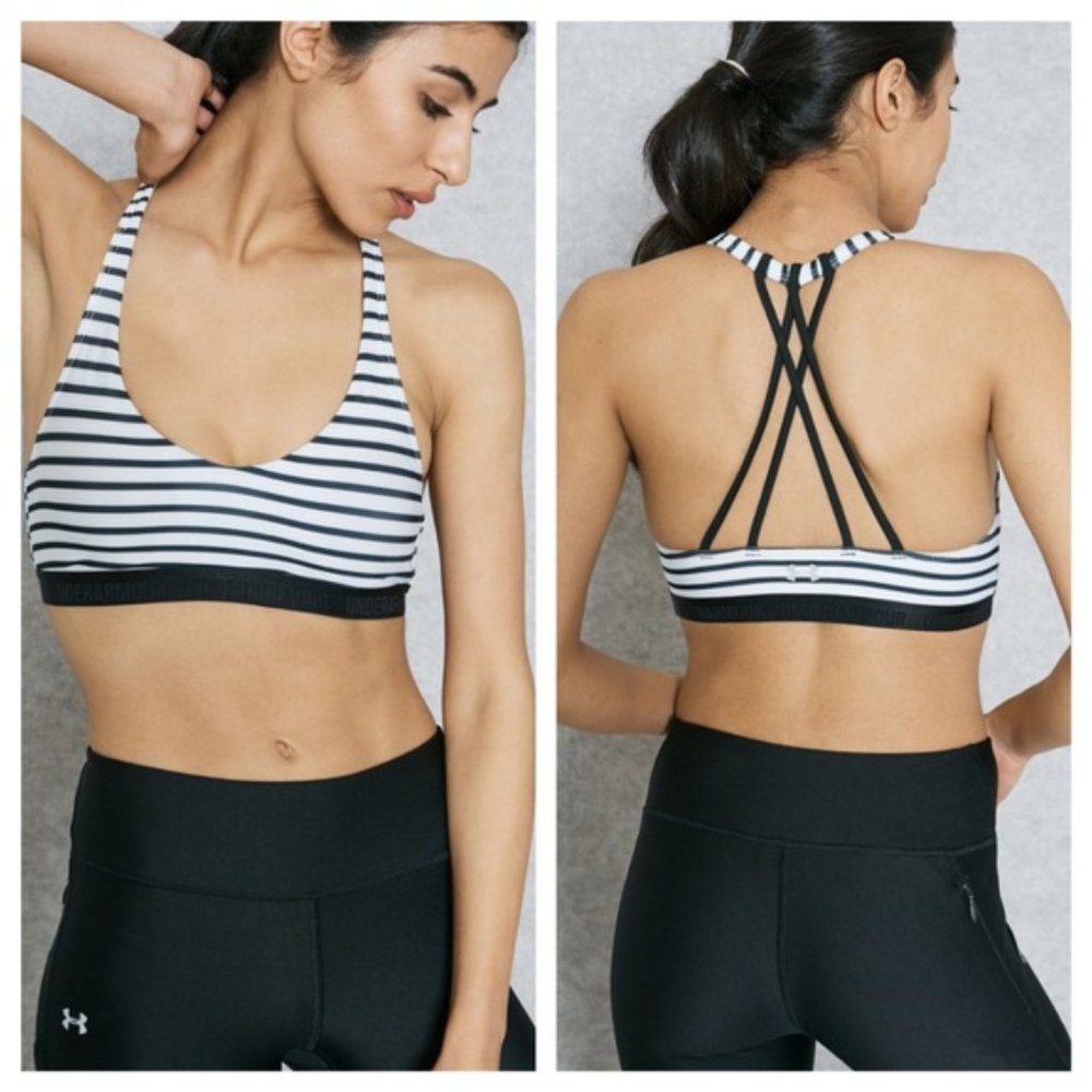 Under Armour Black & White Strappy Sports Bra